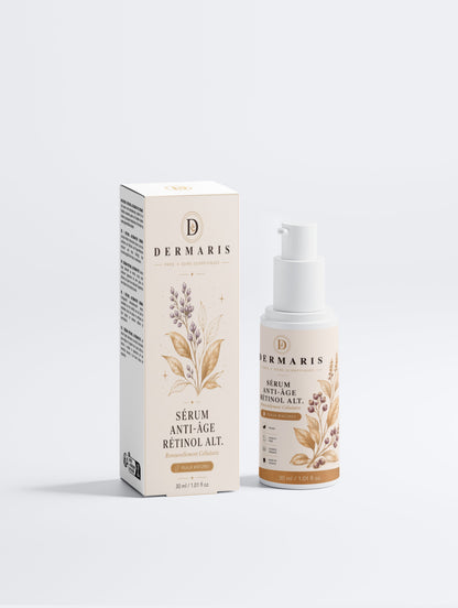Sérum bakuchiol alternative rétinol naturelle DERMARIS - flacon pipette