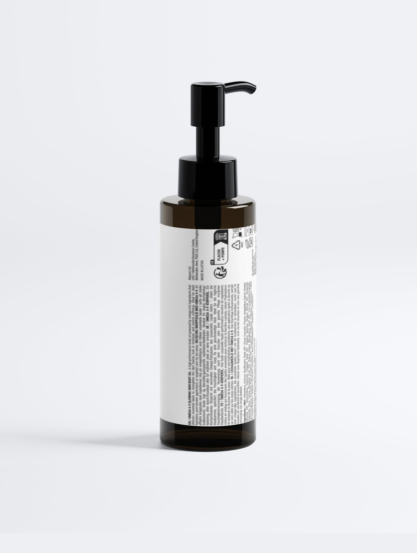 Huile corps vegan rose musquée vitamine E - texture huileuse dorée