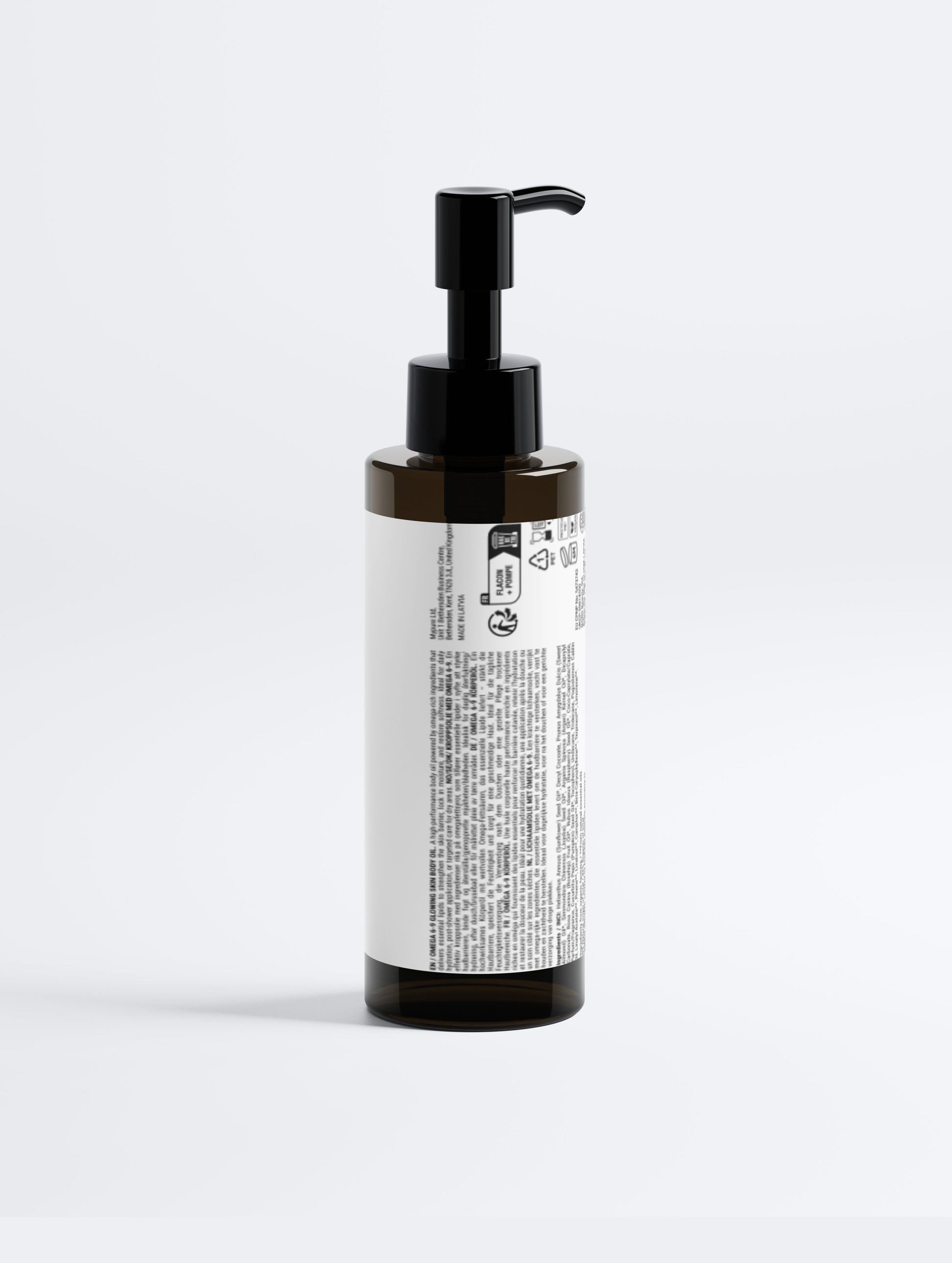 Huile corps vegan rose musquée vitamine E - texture huileuse dorée