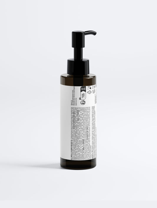 Huile corps vegan rose musquée vitamine E - texture huileuse dorée