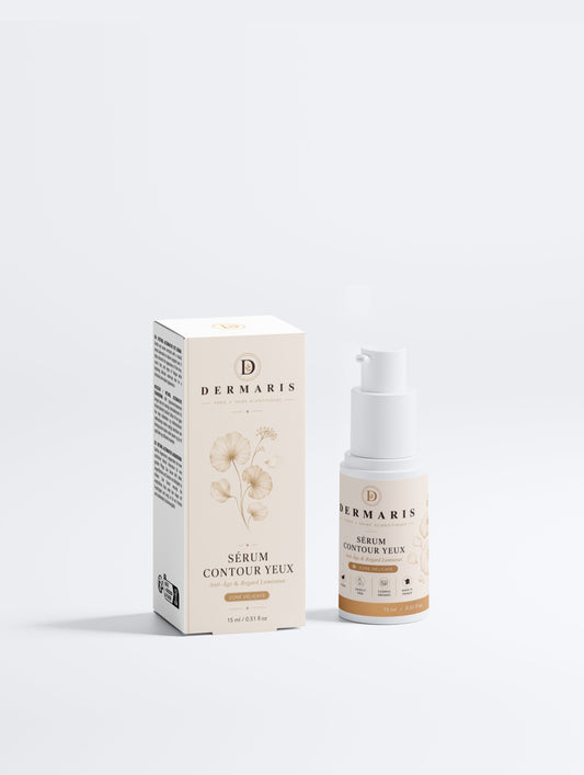 Sérum contour des yeux bakuchiol anti-cernes DERMARIS - flacon roll-on