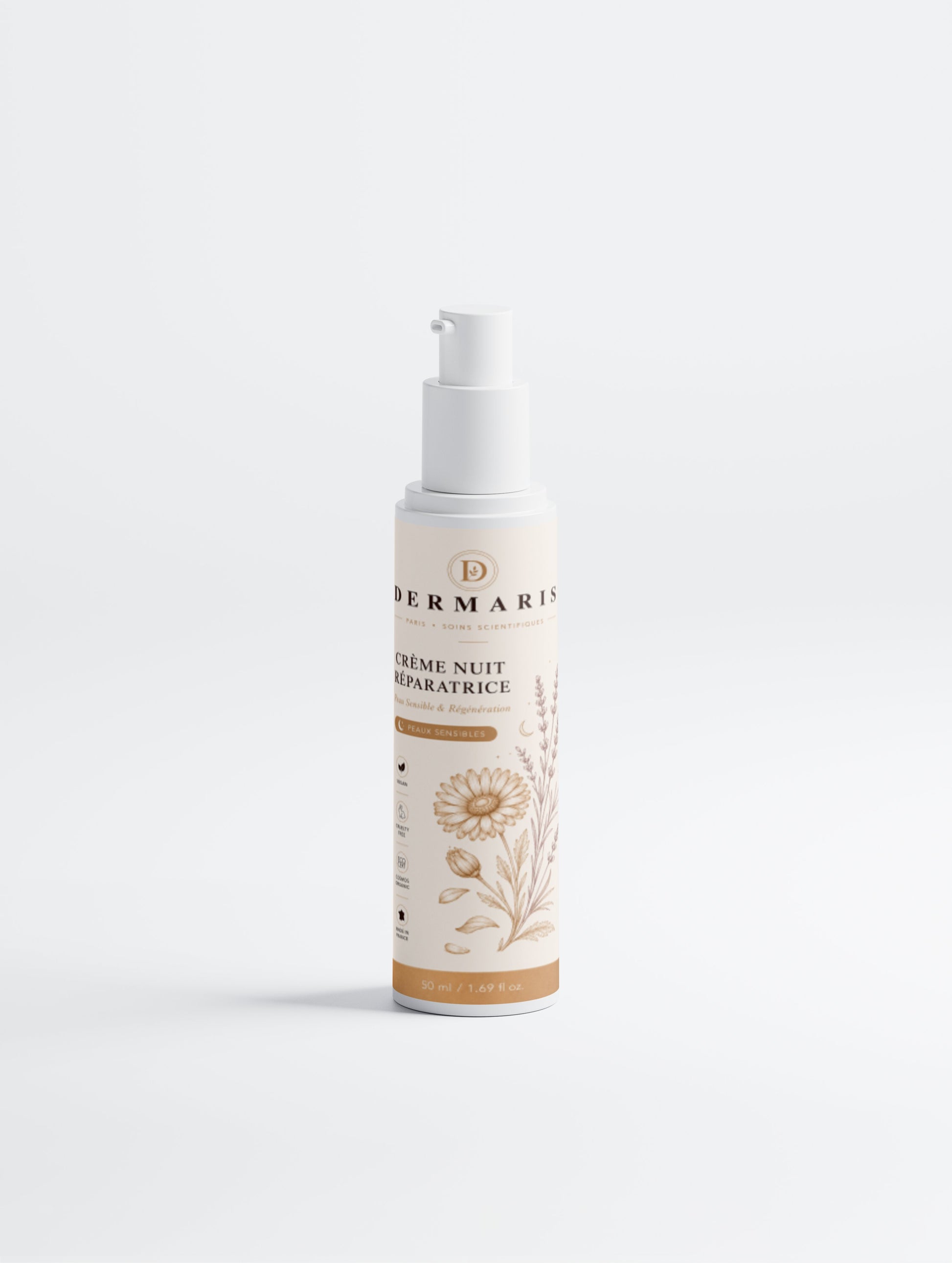 Crème de nuit apaisante aloe vera algues marines - texture crémeuse