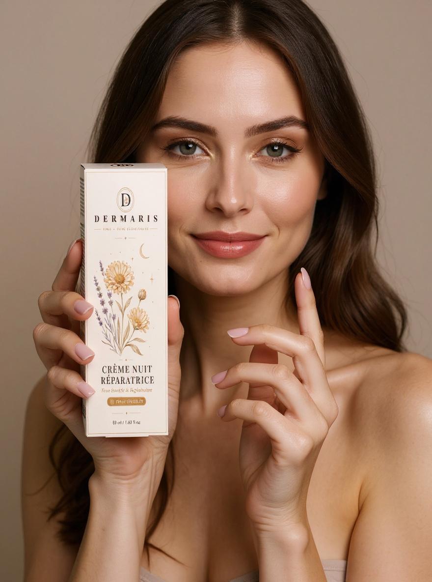 Overnight Cream DERMARIS - femme tenant le produit