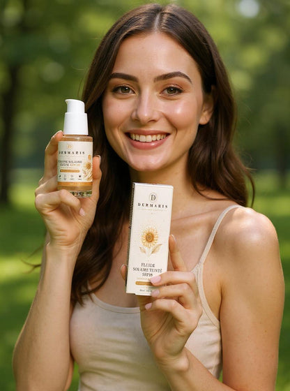 Sunscreen SPF30 DERMARIS - femme tenant le produit